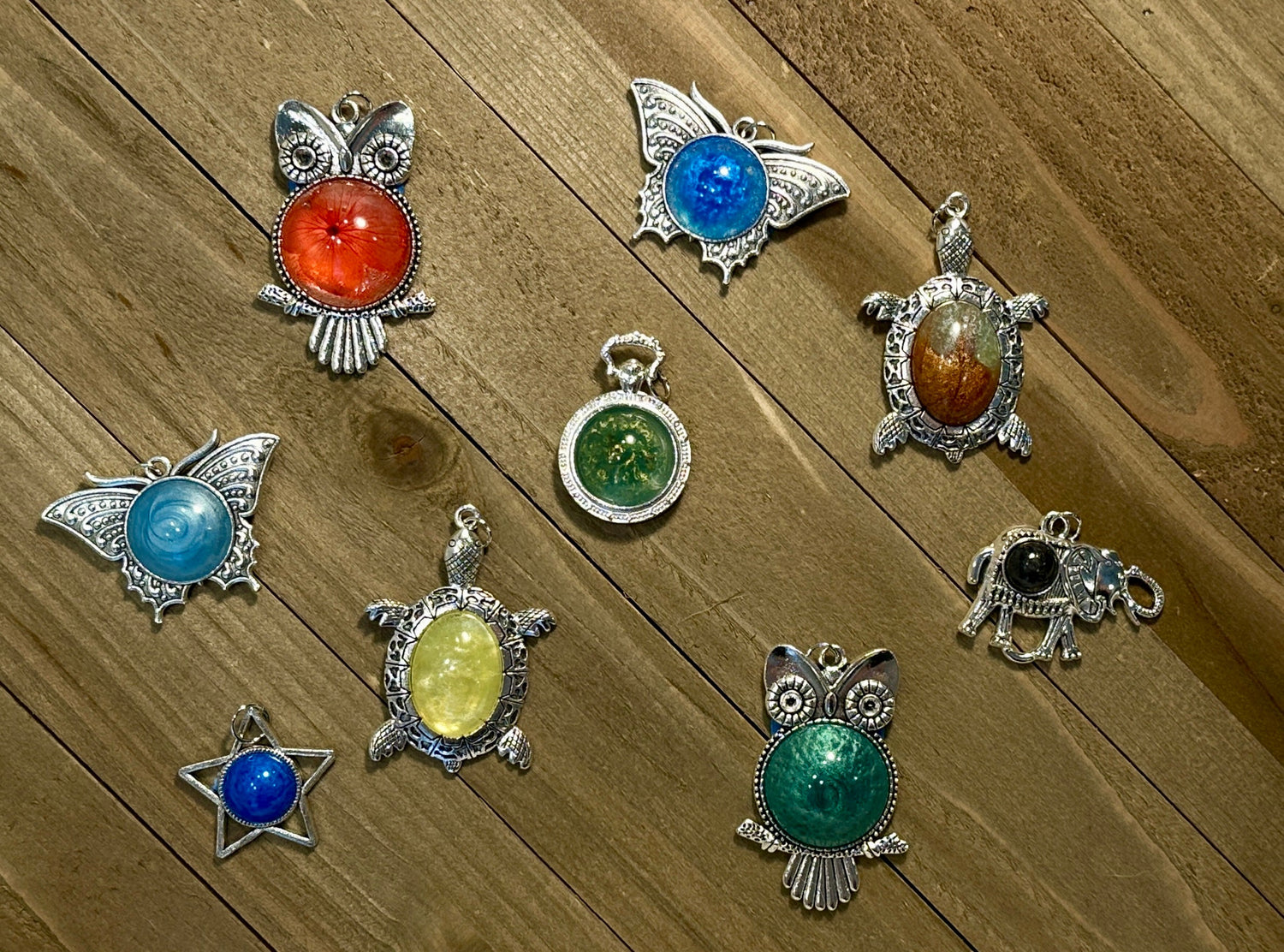 Silver Pendants with Inserts