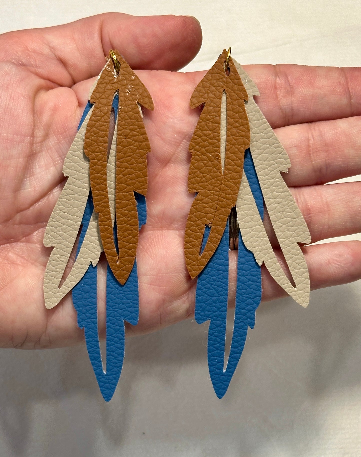 Layered Feather Earrings