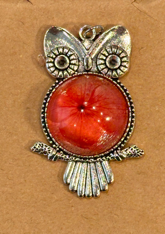 Silver Owl Pendant with Custom Insert